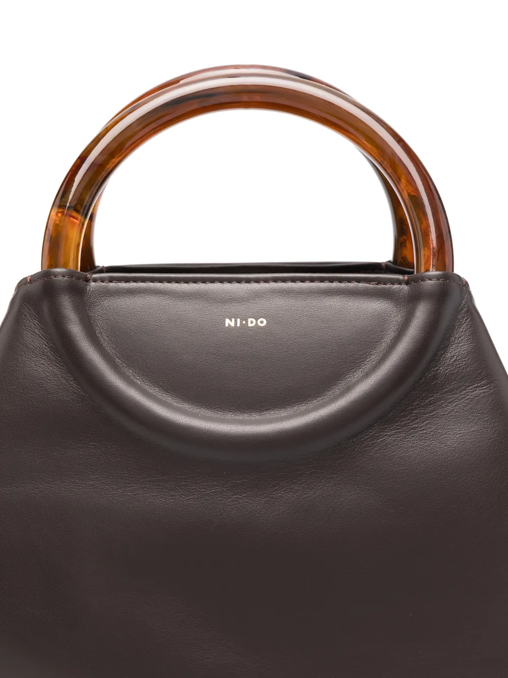 Ni.do Large Bolla Round-handle Leather Tote Bag In Brown