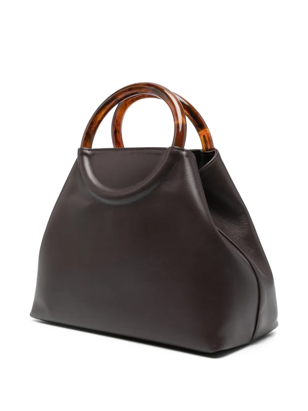 Ni.do Large Bolla Round-handle Leather Tote Bag In Brown
