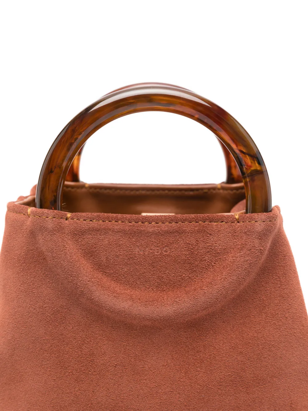 Ni.do Mini Bolla Round-handle Tote Bag In Brown