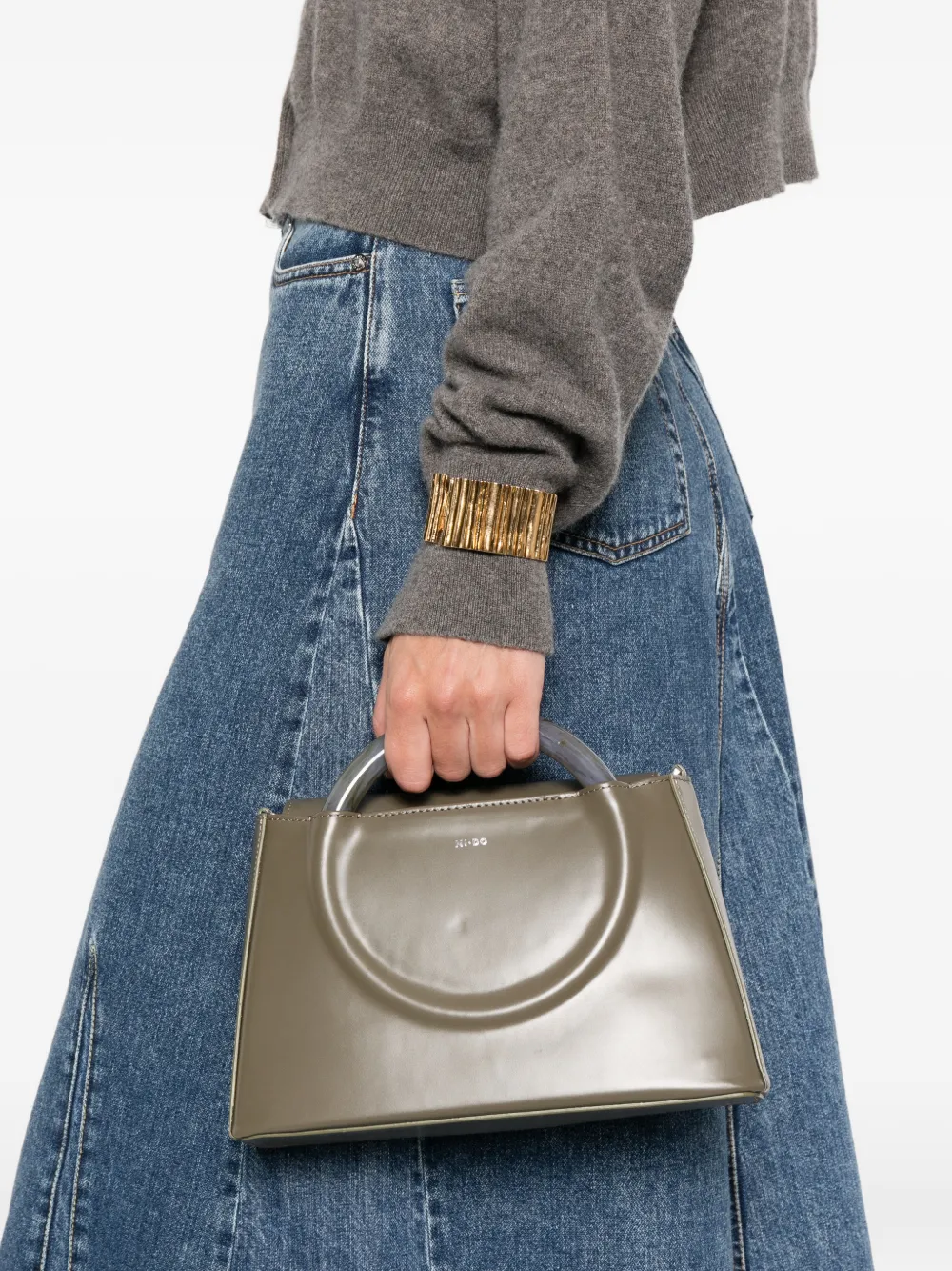 Ni.do Bollicina Round-handle Tote Bag In Green