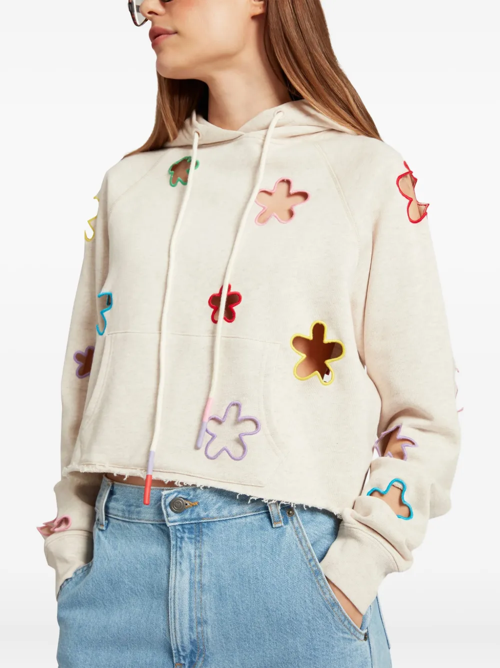 Mira Mikati Flower-embellishment Hoodie In Multi