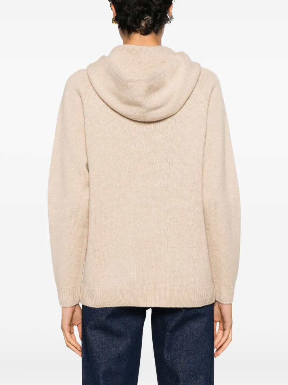 Fabiana Filippi Hoodie met trekkoord en buidelzak Beige