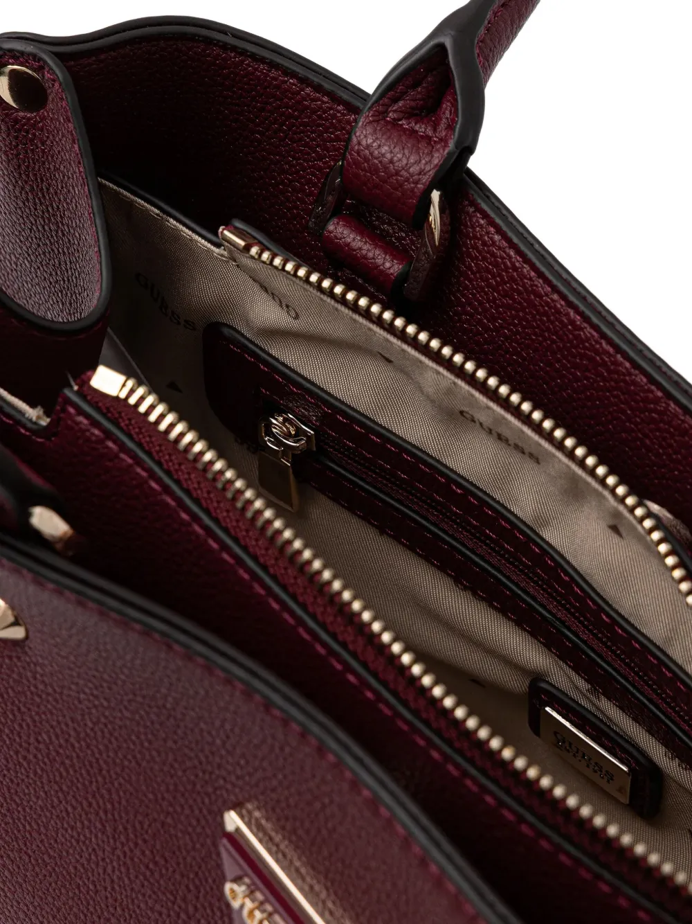 Guess Usa Logo-plaque Tote Bag In Red