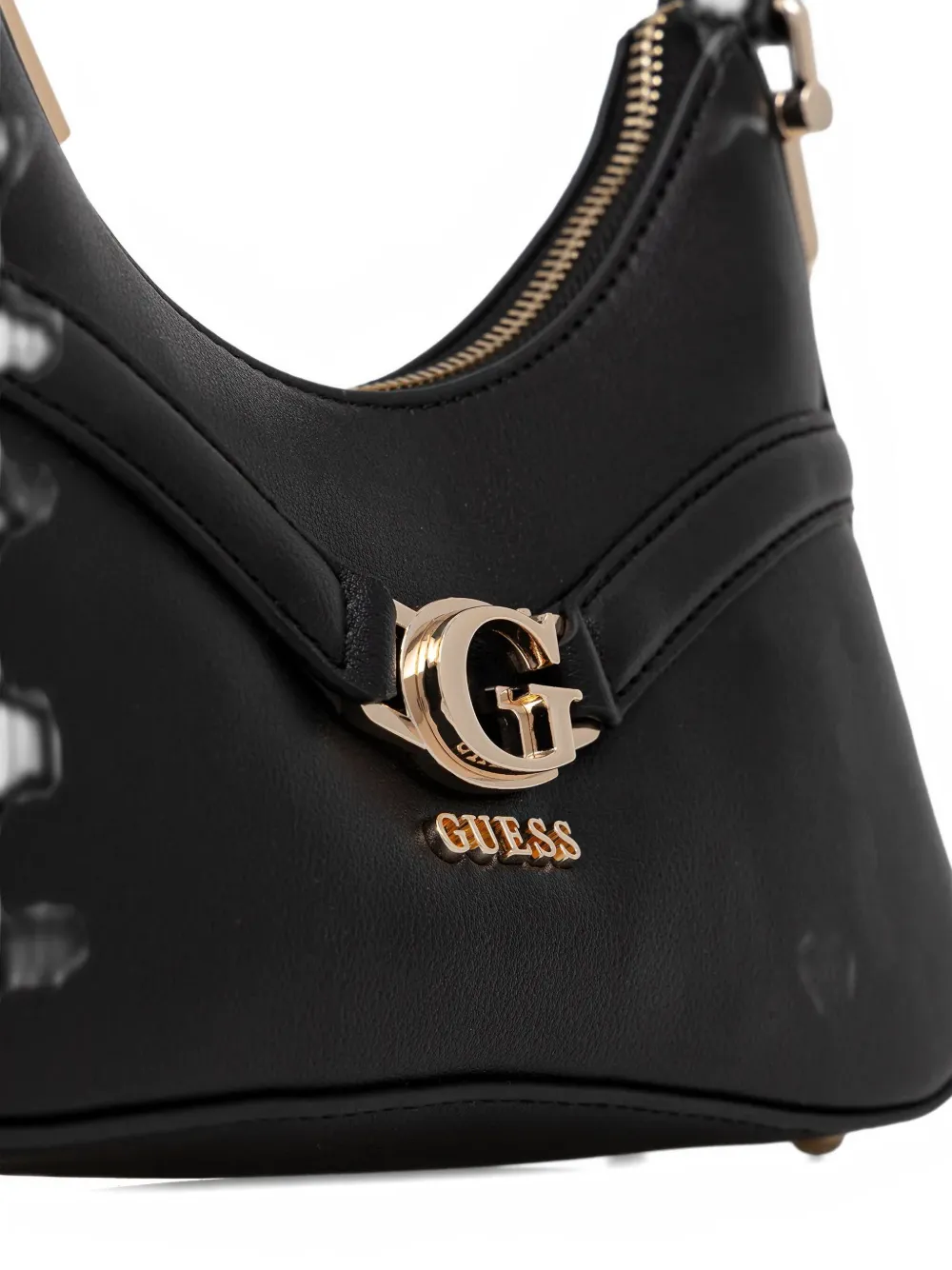 Guess Usa Dea Logo-plaque Shoulder Bag In Black