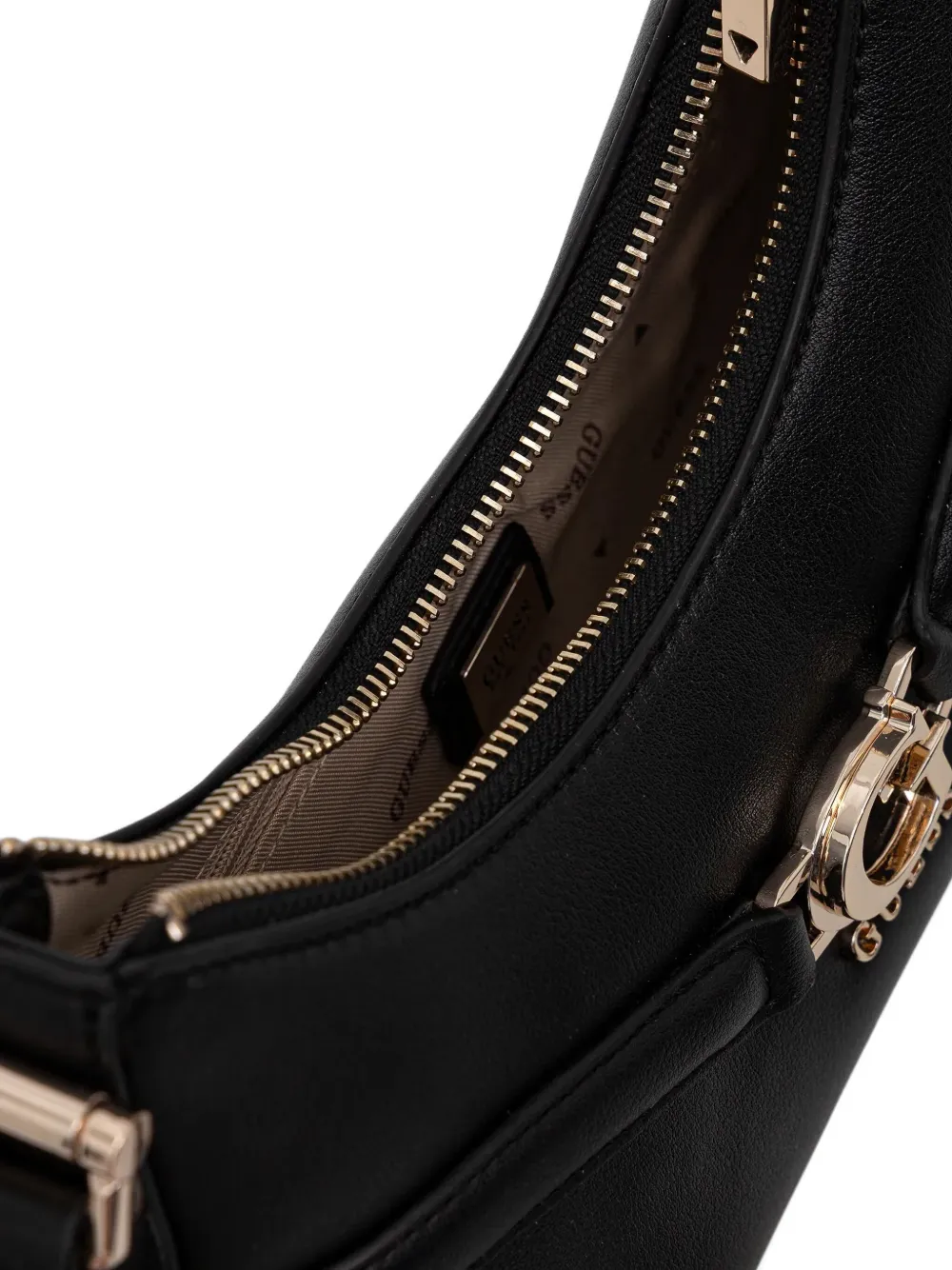 Guess Usa Dea Logo-plaque Shoulder Bag In Black