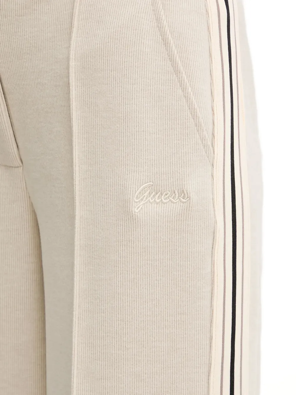 Guess Usa Stripe-detail Track Pants In Neutral