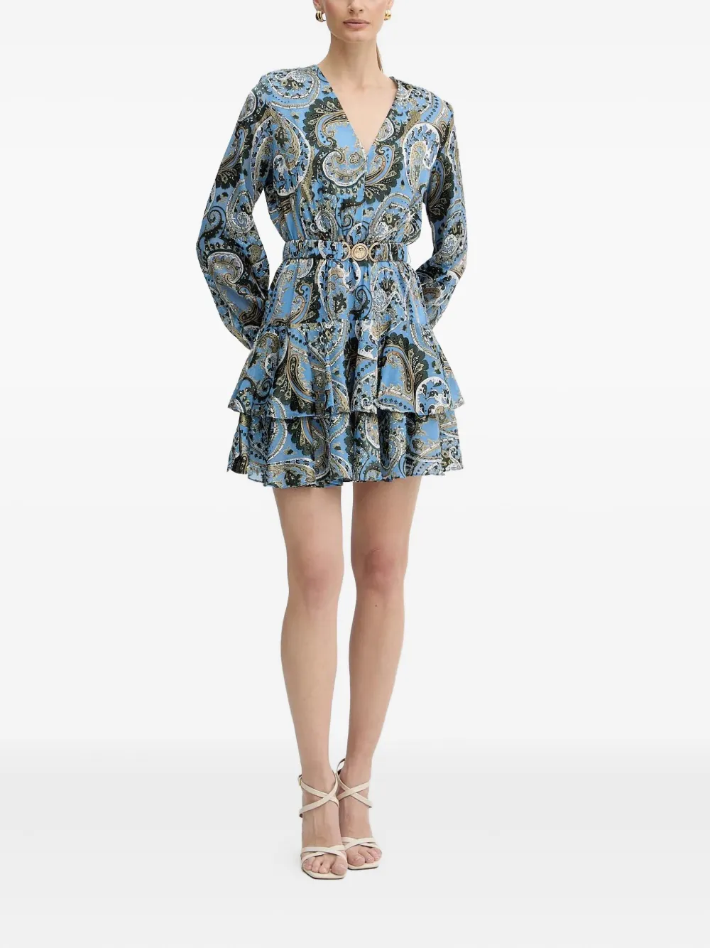 GUESS USA Gelaagde mini-jurk met paisley-print - Blauw
