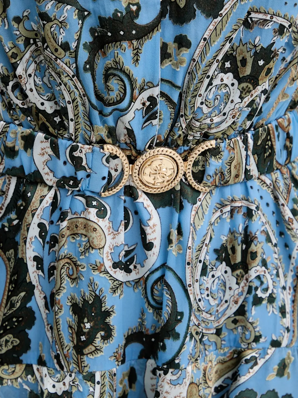 GUESS USA Gelaagde mini-jurk met paisley-print Blauw