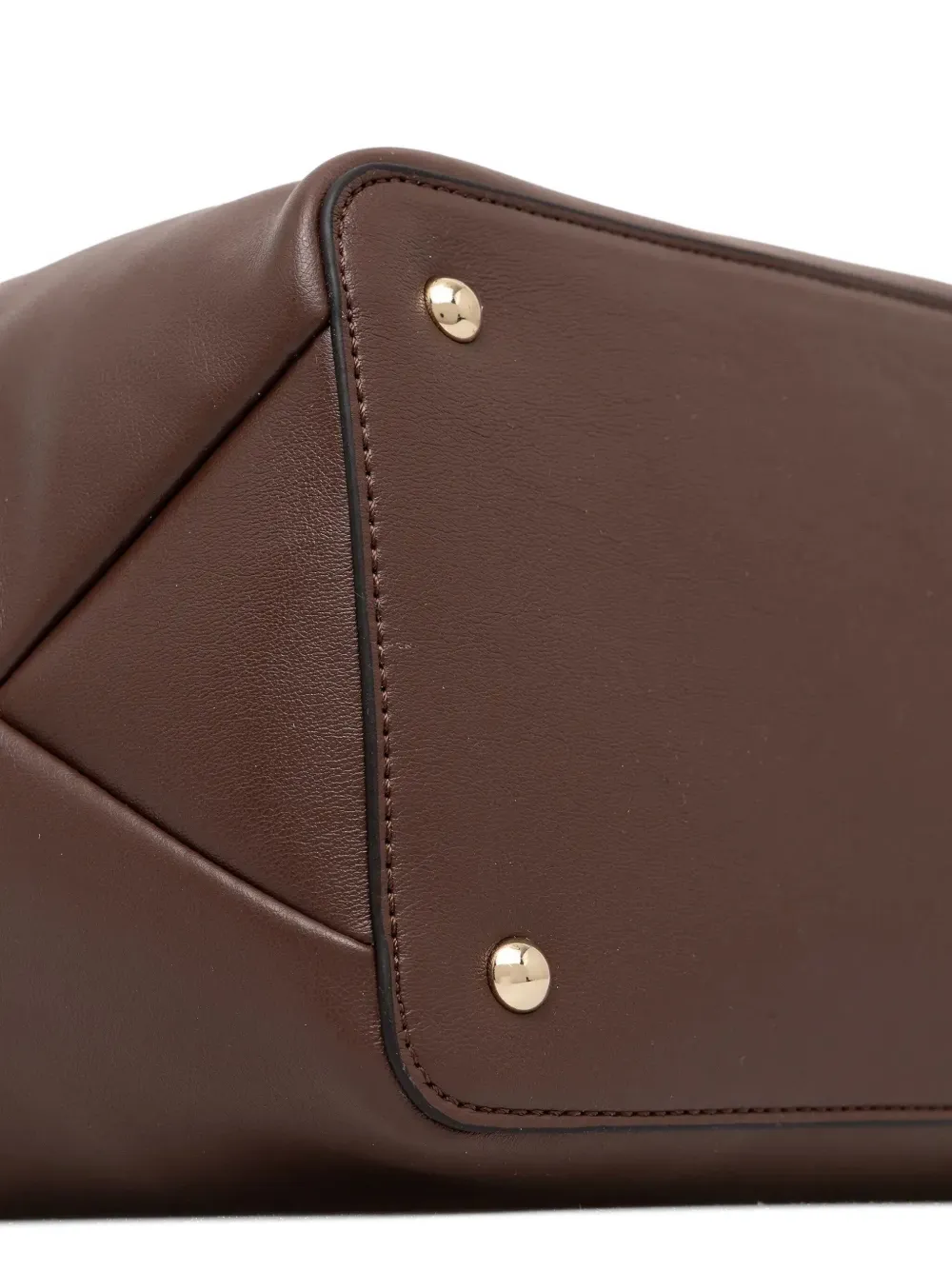 Guess Usa Sunetra Triangle-logo Shoulder Bag In Brown