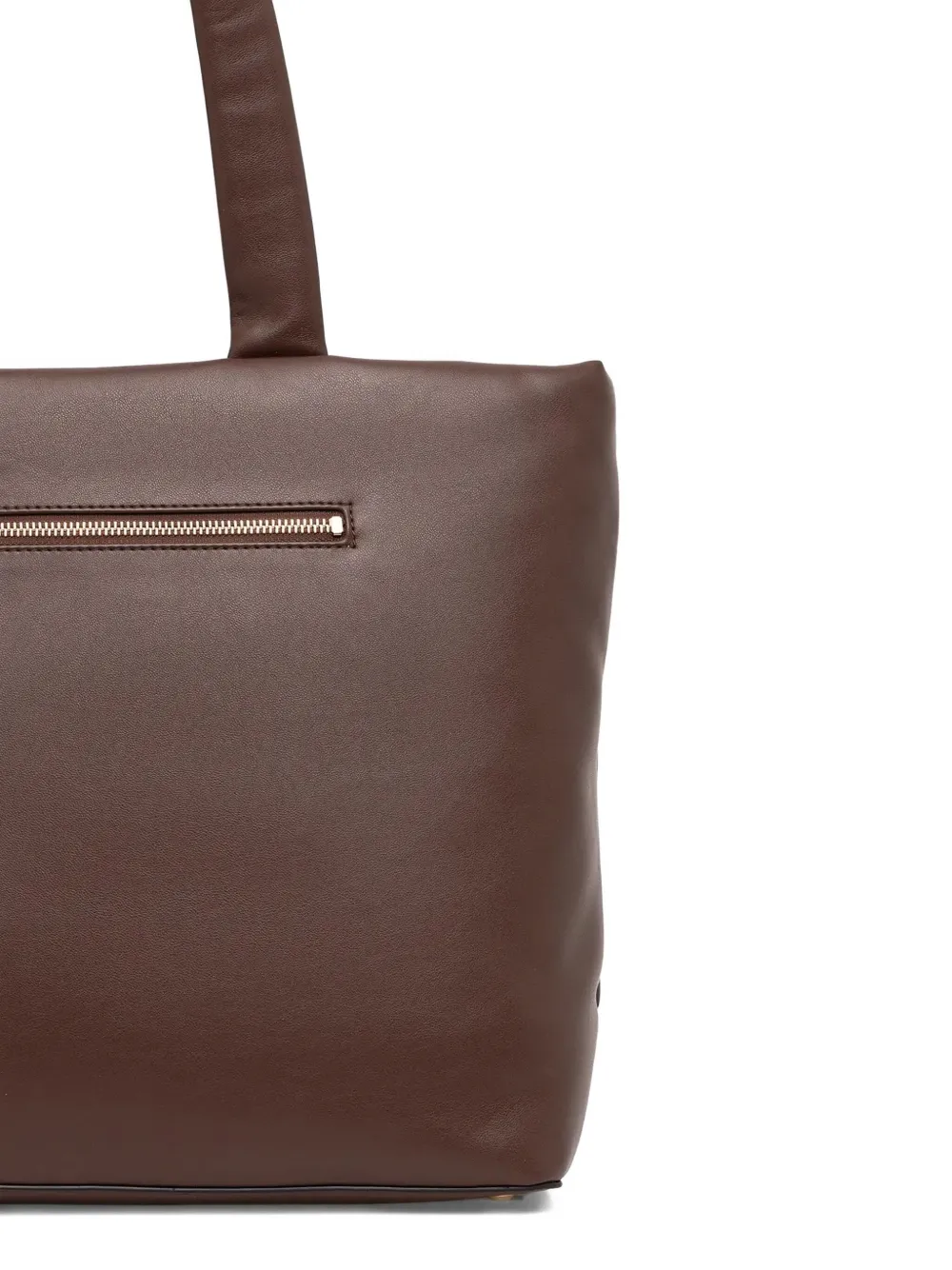 Guess Usa Sunetra Triangle-logo Shoulder Bag In Brown