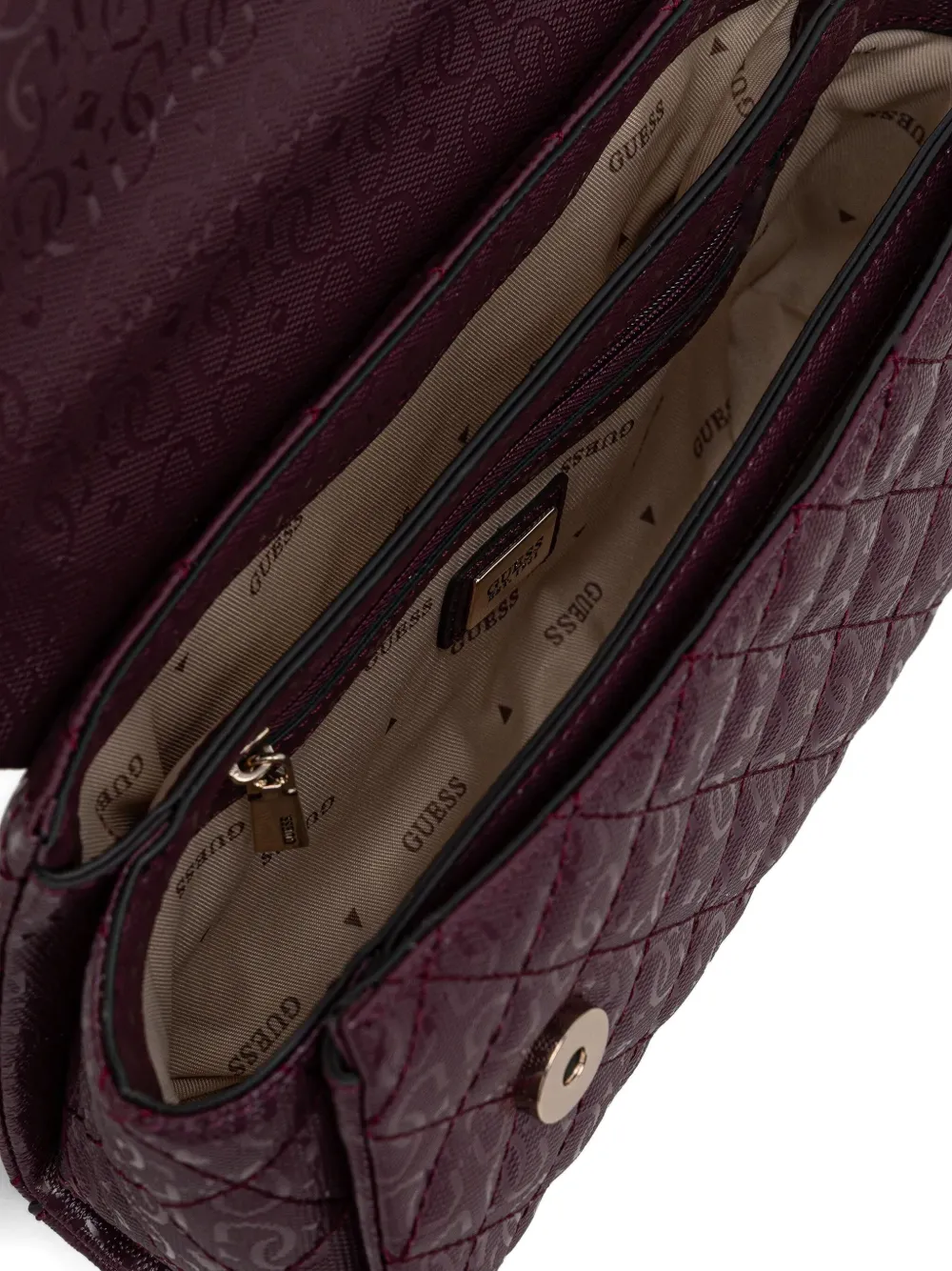 Guess Usa Idra Quilted Tote Bag In Purple