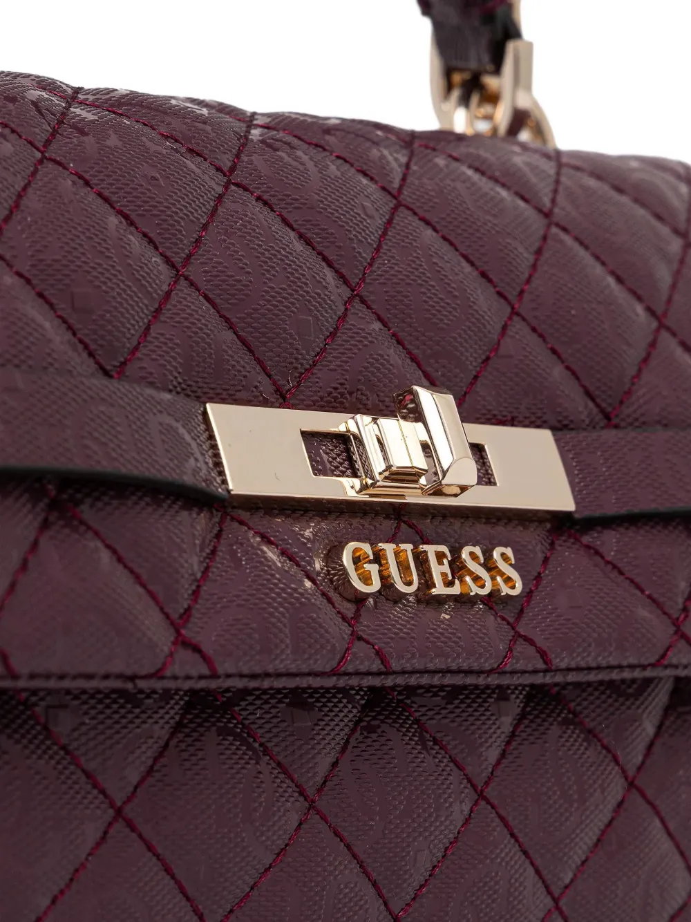 Guess Usa Idra Quilted Tote Bag In Purple