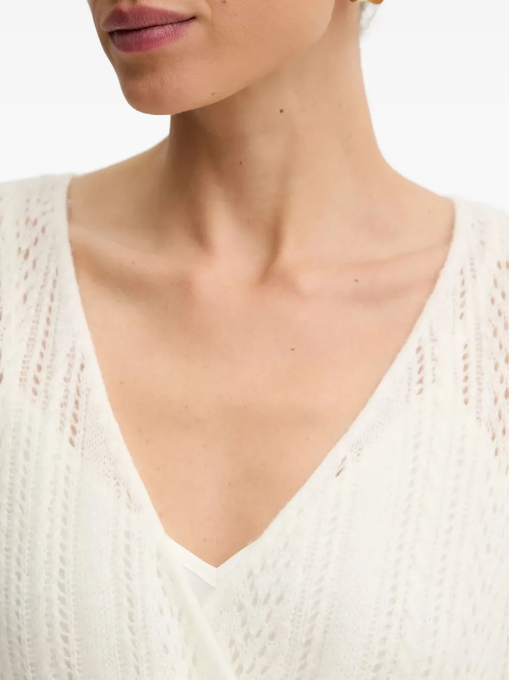 Guess Usa V-neck Sweater In White