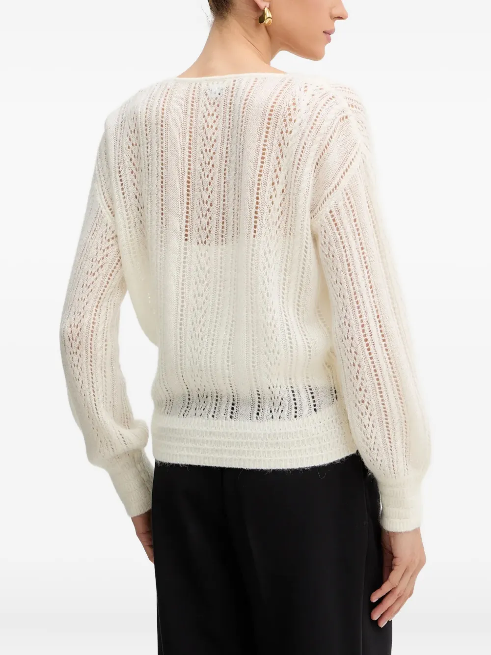 Guess Usa V-neck Sweater In White