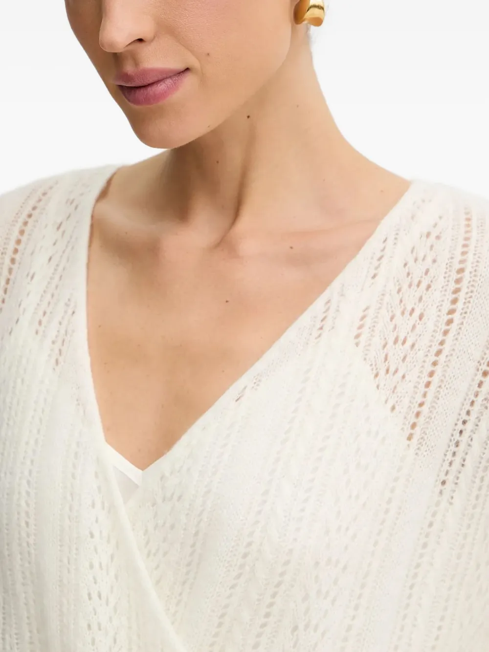 Guess Usa V-neck Sweater In White