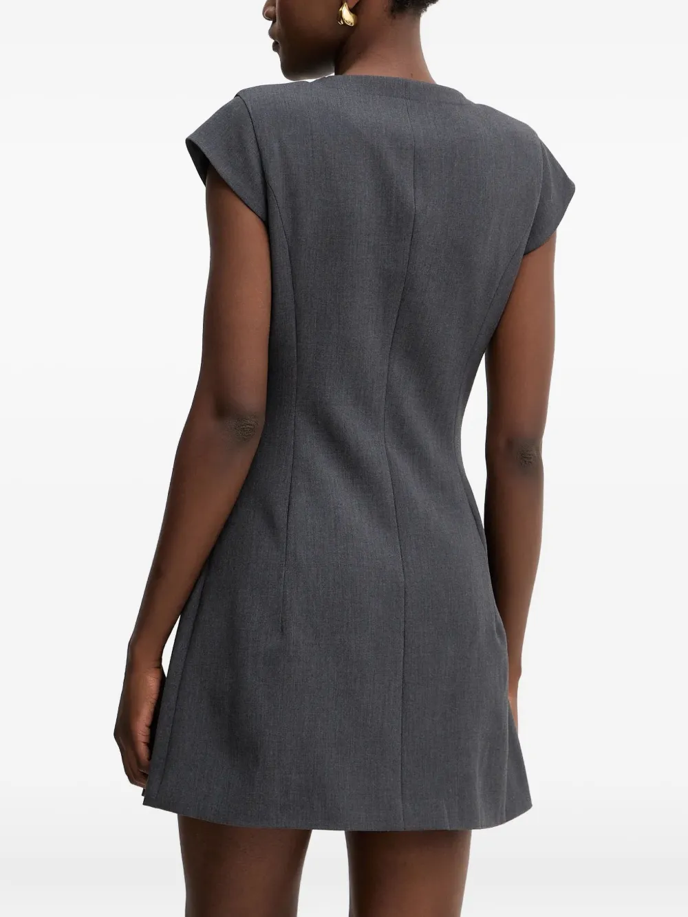 Guess Usa V-neck Pocket Mini Dress In Gray