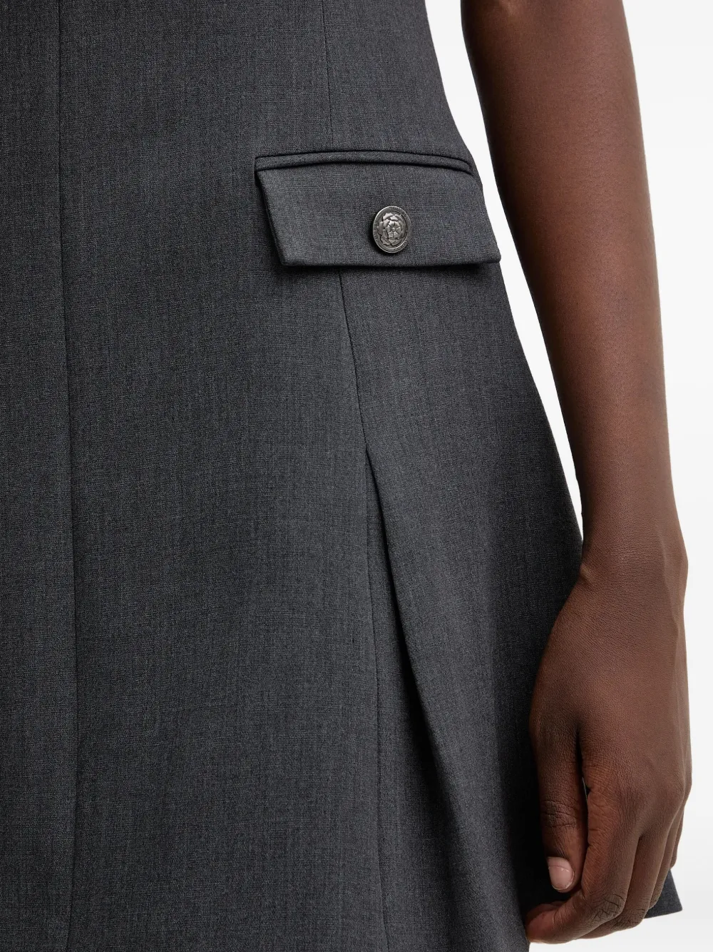 Guess Usa V-neck Pocket Mini Dress In Gray