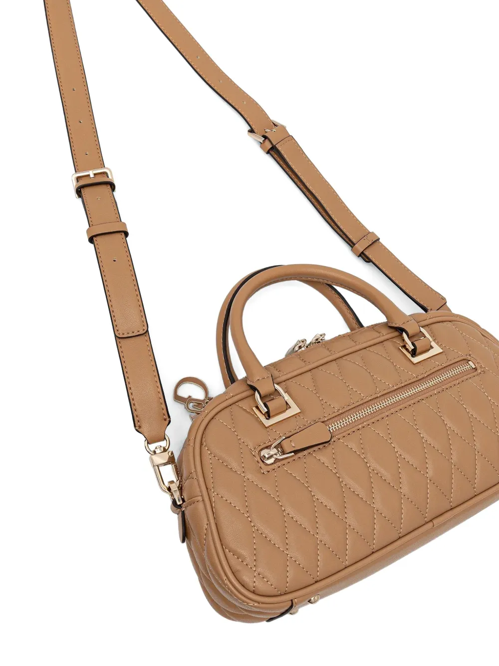Guess Usa Valla Quilted Charm Tote Bag In Neutral