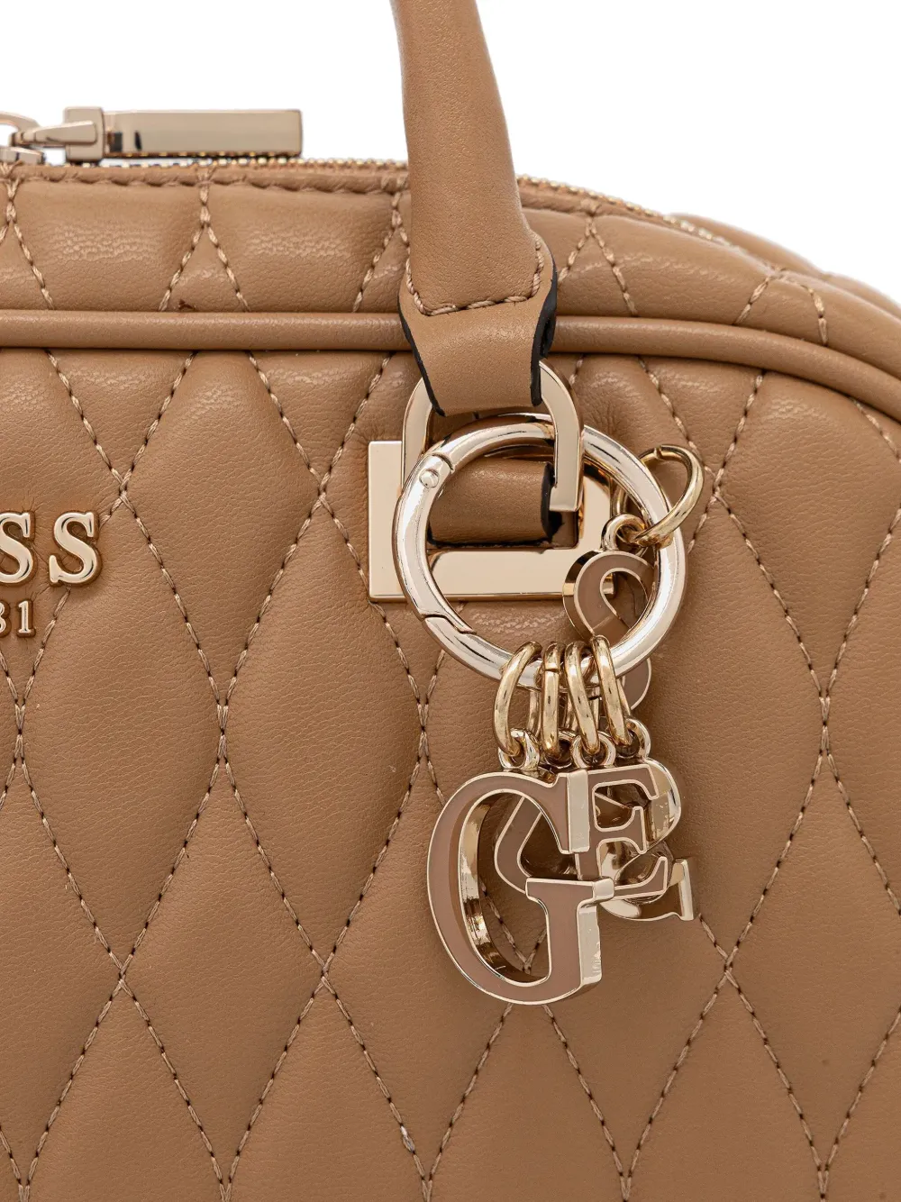 GUESS USA Valla gewatteerde shopper met bedel Beige