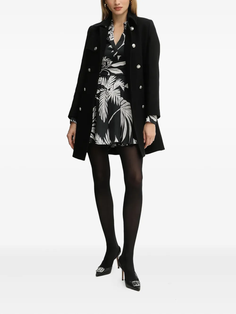 Guess Usa Long-sleeved Mini Dress In Black