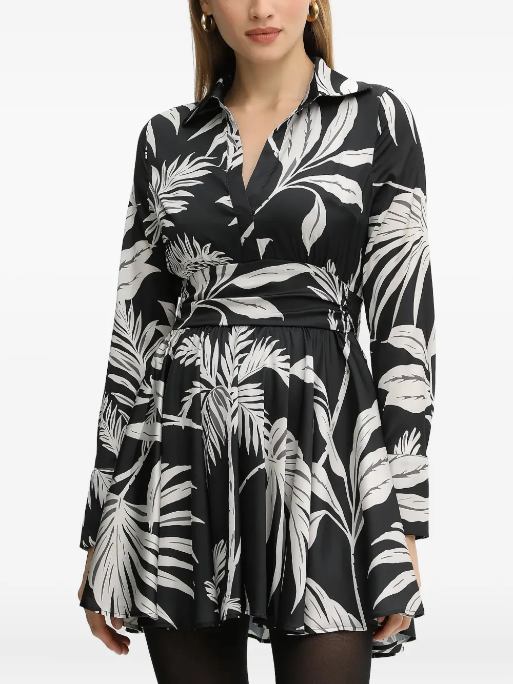 GUESS USA long-sleeved mini dress - ブラック