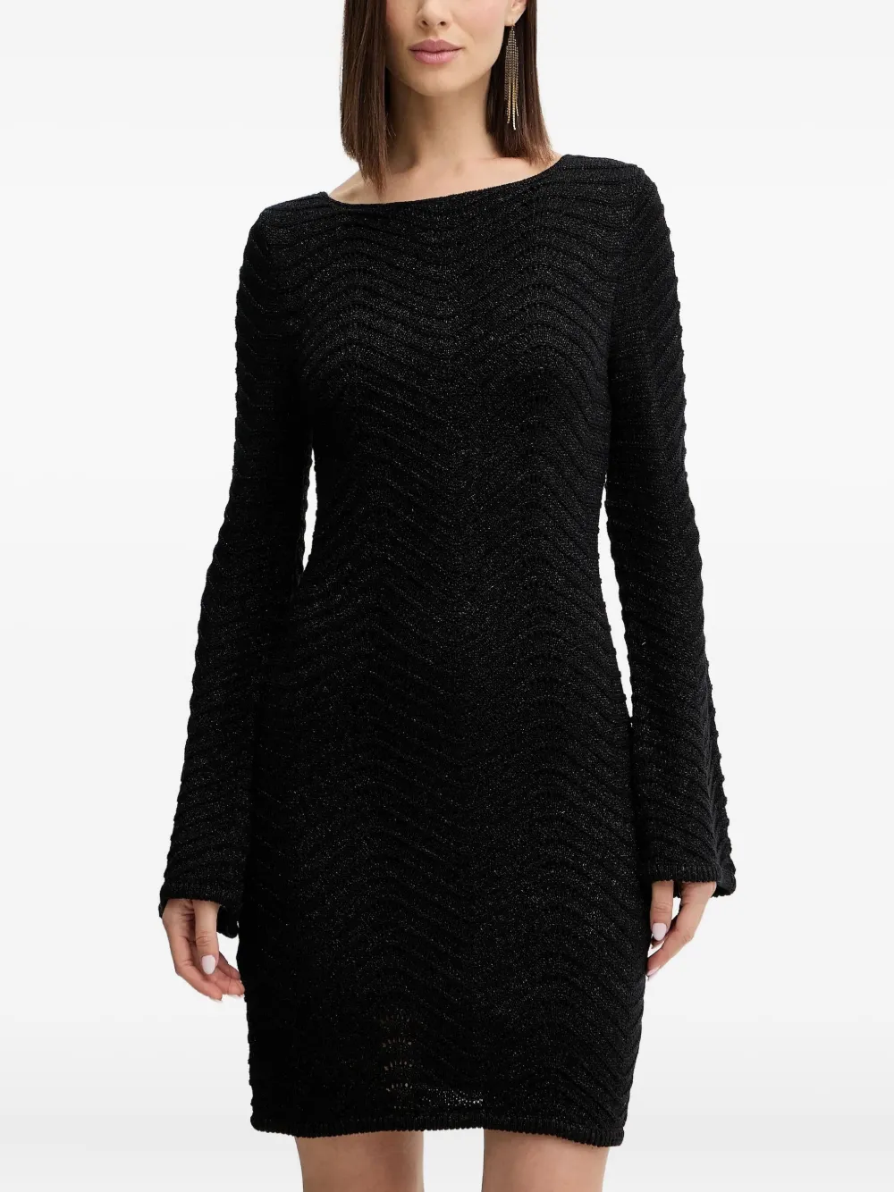 GUESS USA long-sleeve mini dress - ブラック GUESS USA long-sleeve mini dress - ブラック