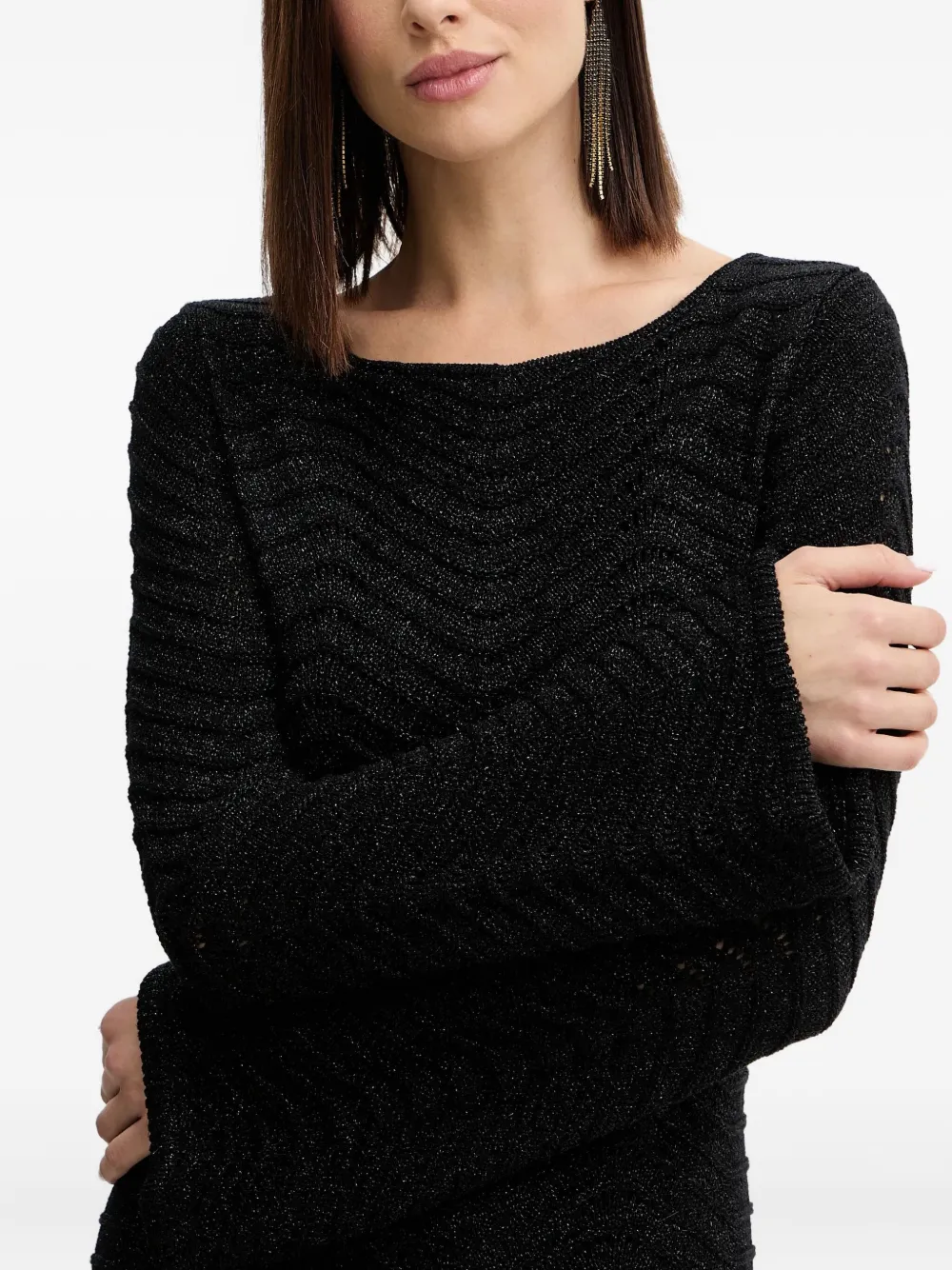 Guess Usa Long-sleeve Mini Dress In Black