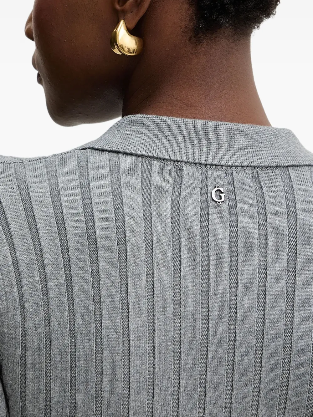 GUESS USA Geribbelde midi-jurk Grijs