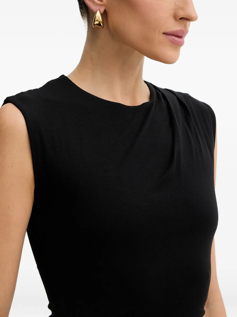 Guess Usa Jolie Ruched Sleeveless Mini Dress In Black