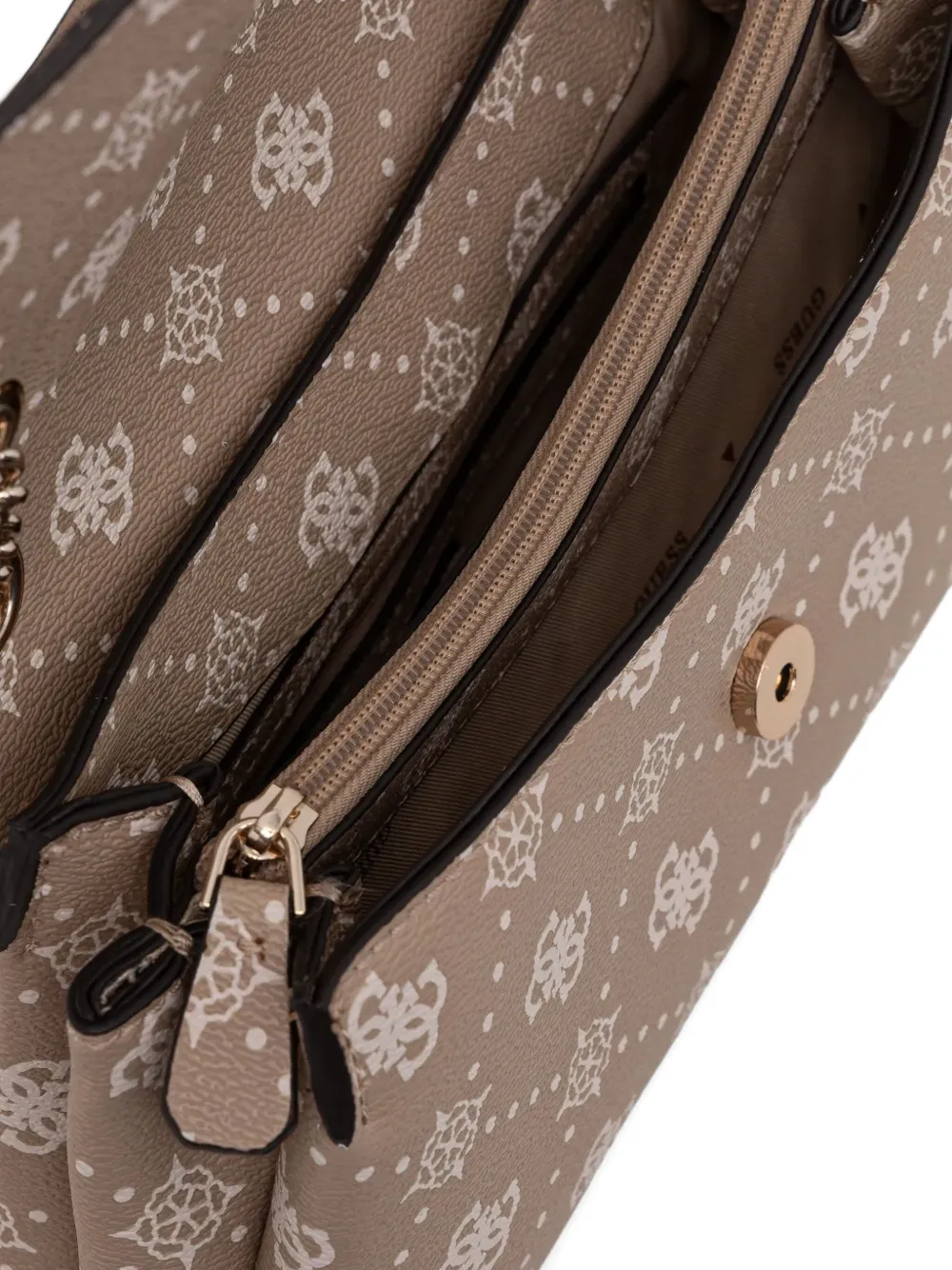 Guess Usa Silia 4g Monogram-pattern Tote Bag In Neutral