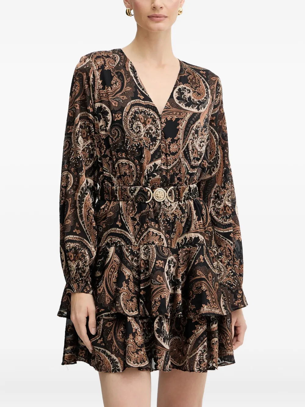 GUESS USA paisley-print mini dress - ブラック GUESS USA paisley-print mini dress - ブラック