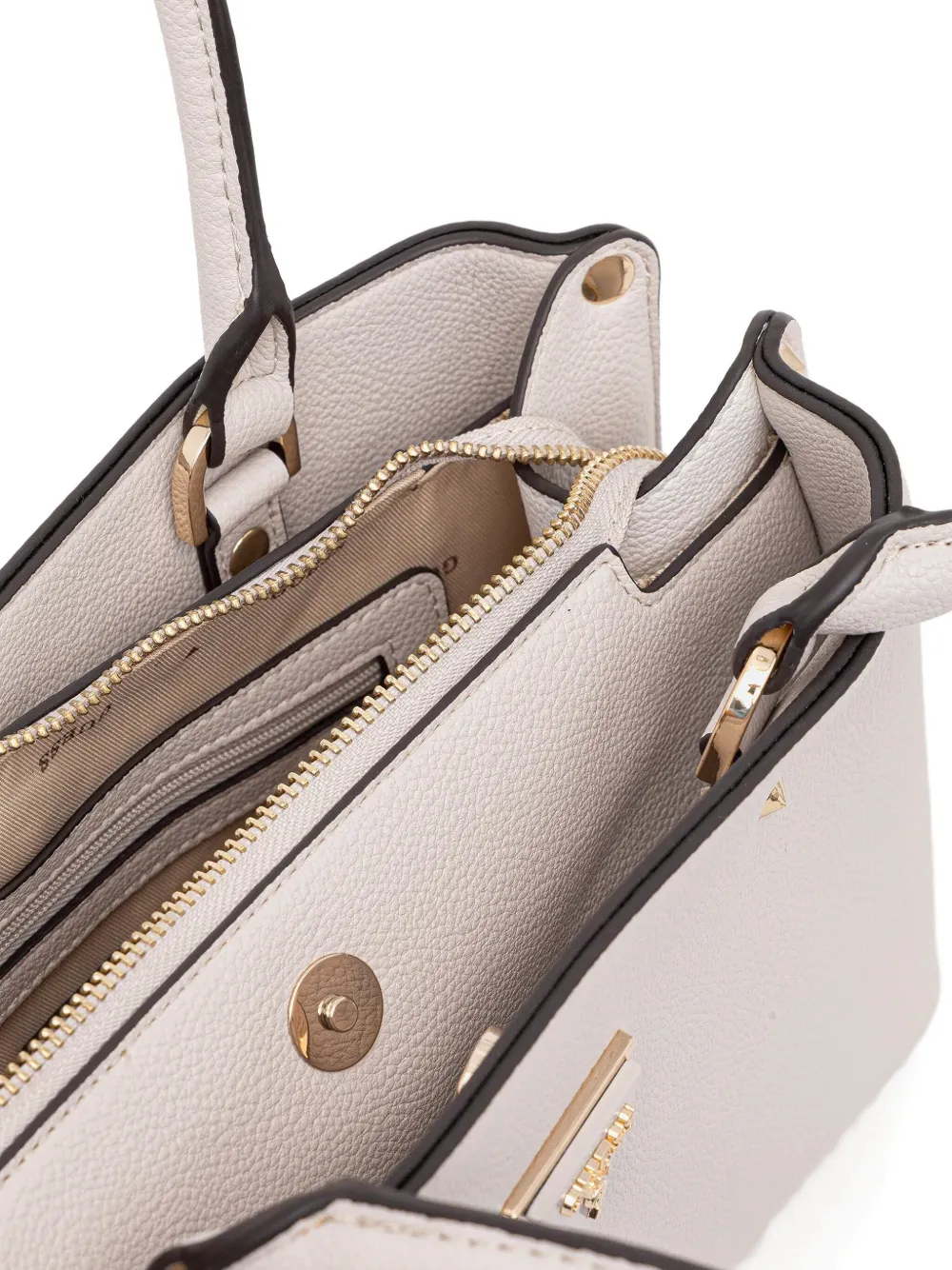 Guess Usa Meridian Logo-charm Tote Bag In Neutral