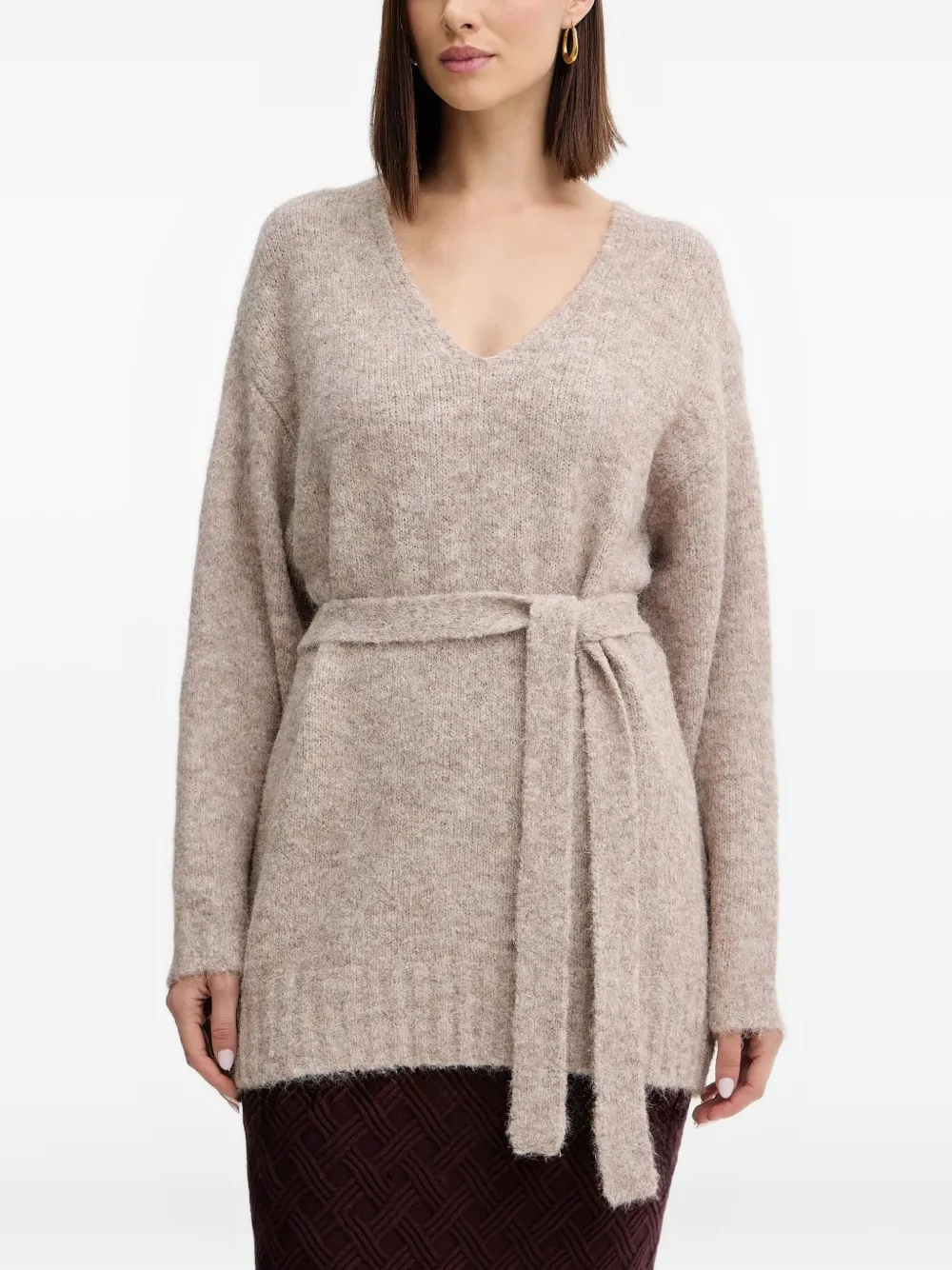 Guess Usa Kiyoka V-neck Sweater In Neutral