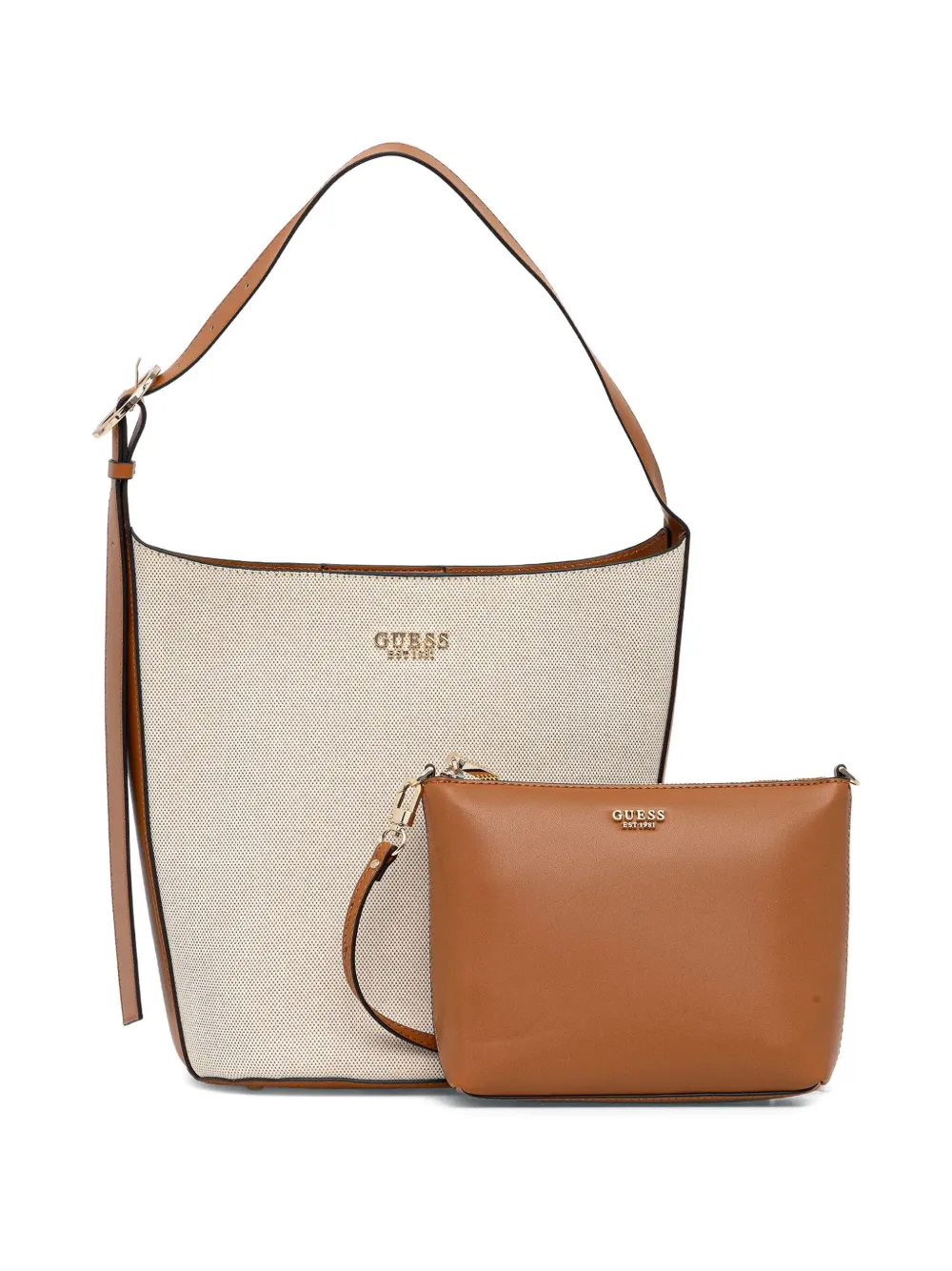 Guess Usa Nicolette Shoulder Bag In Neutral