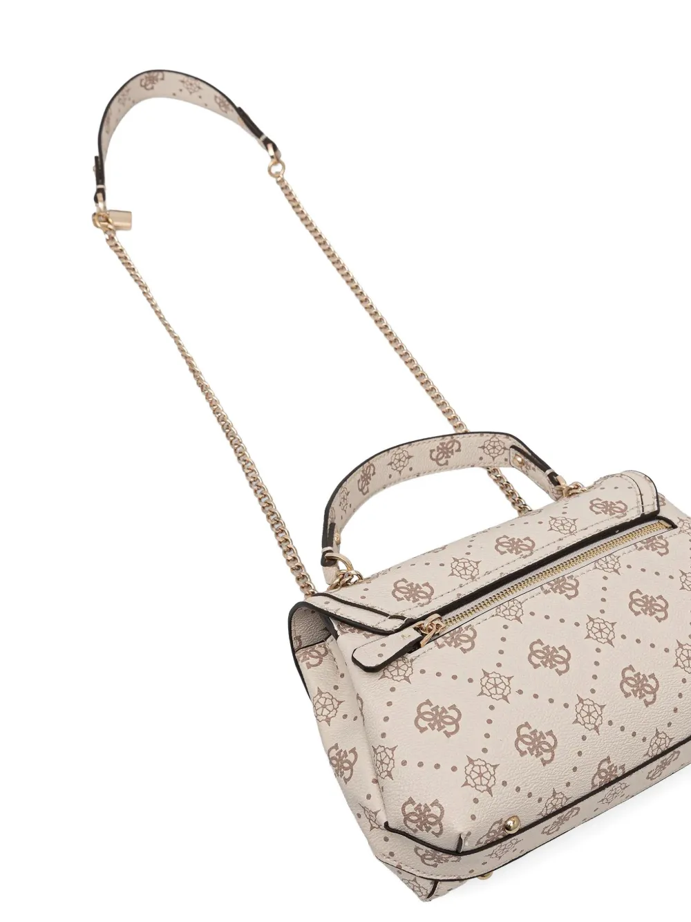 Guess Usa Silia Monogram Chain-strap Shoulder Bag In Neutral