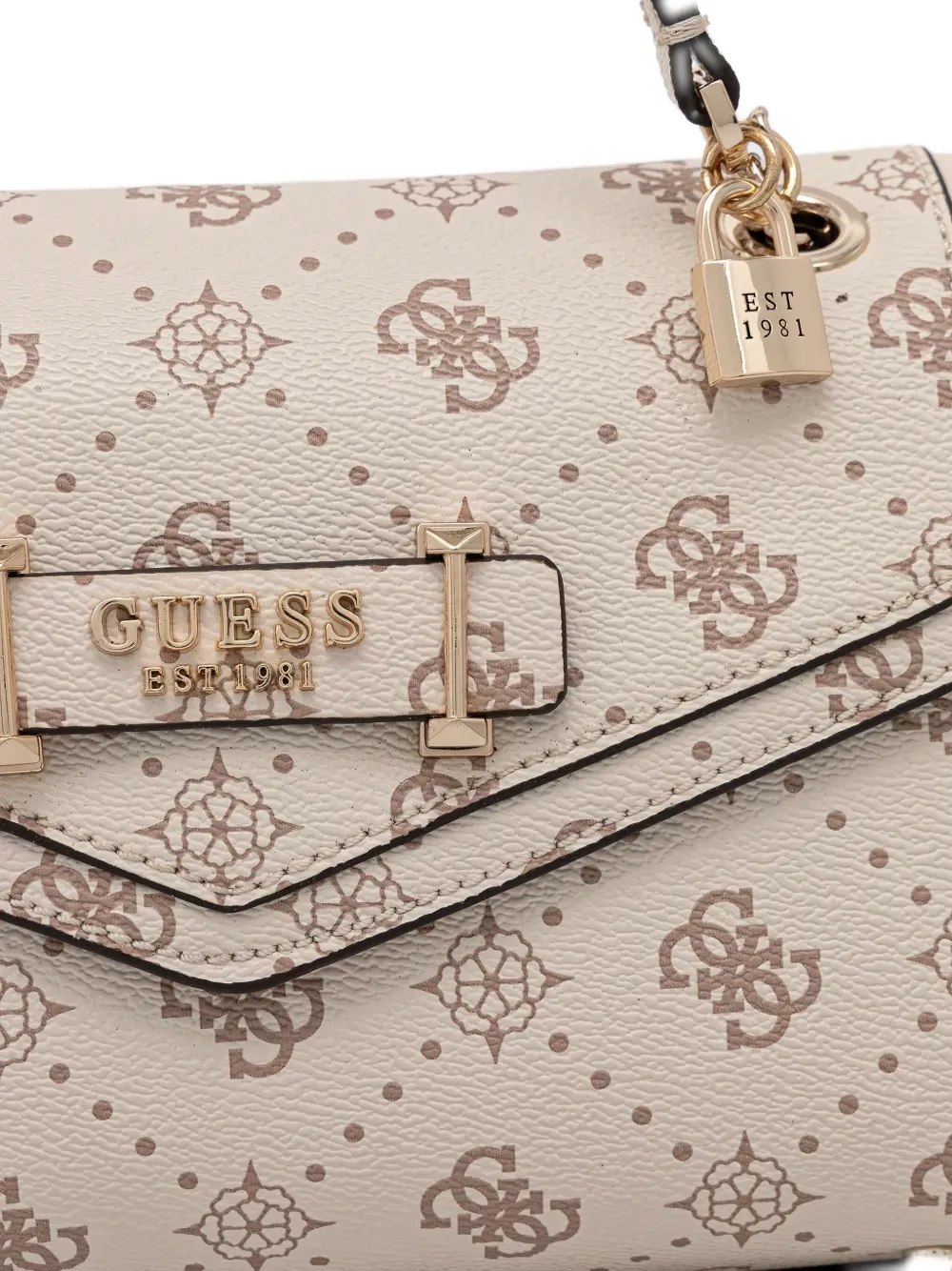 Guess Usa Silia Monogram Chain-strap Shoulder Bag In Neutral