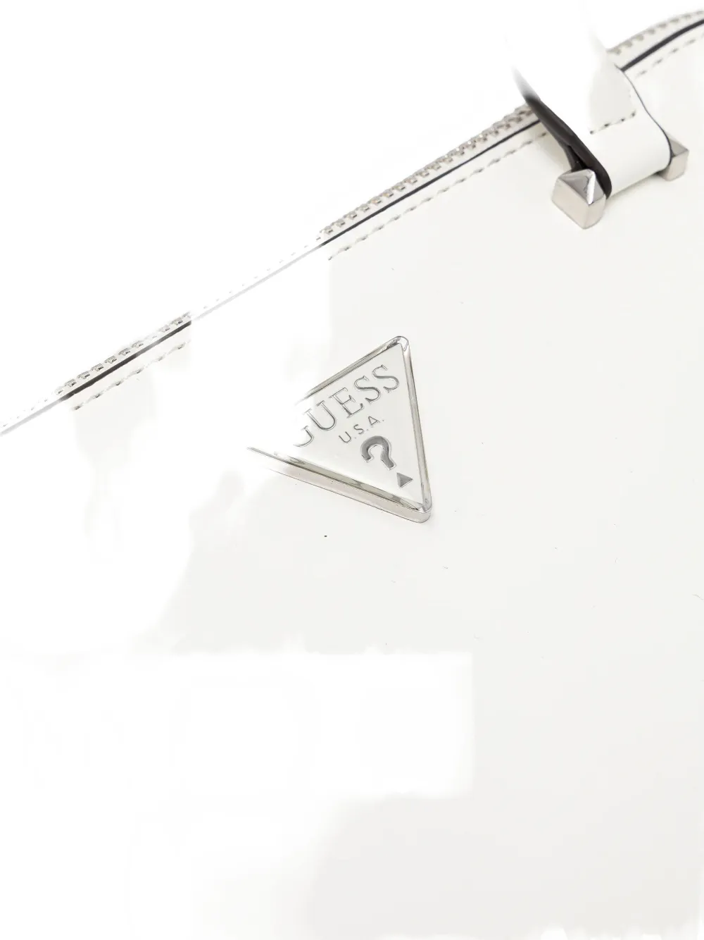 Guess Usa Logo-plaque Tote Bag In White