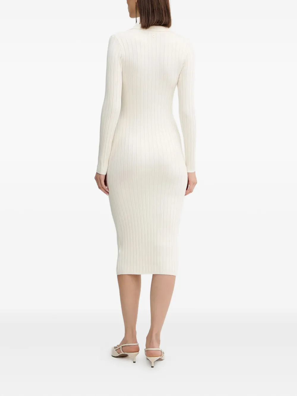 GUESS USA Ribgebreide midi-jurk Beige