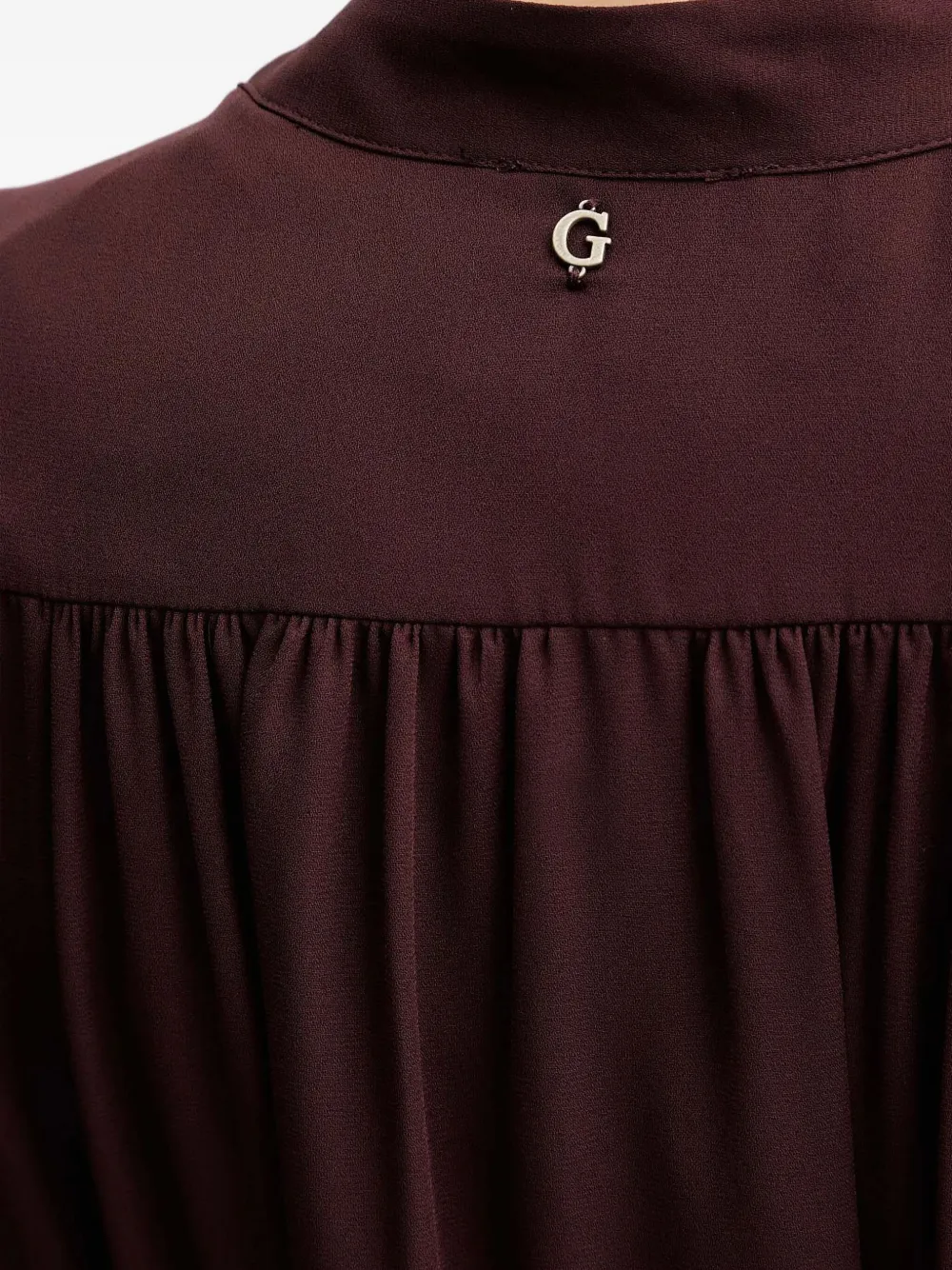 Guess Usa V-neck Flounced Mini Dress In Brown