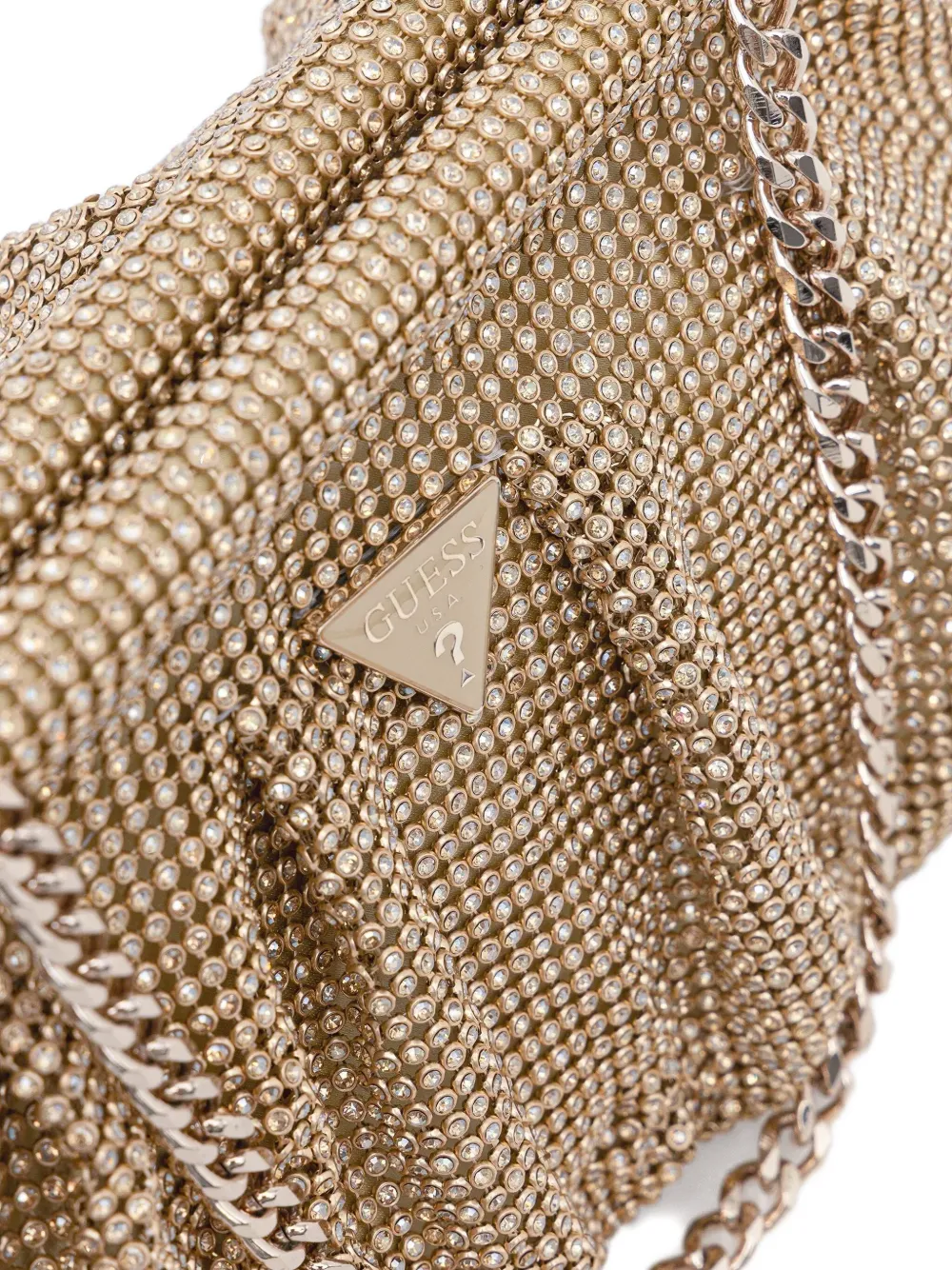 Guess Usa Zalina Rhinestone-embellishment Clutch Bag In Gold