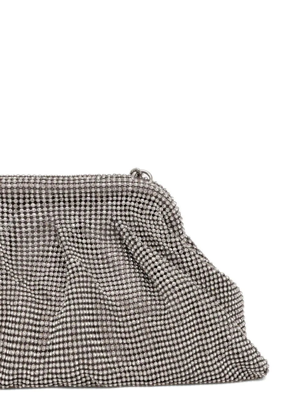 Guess Usa Embellished Chain-strap Clutch Bag In Silver