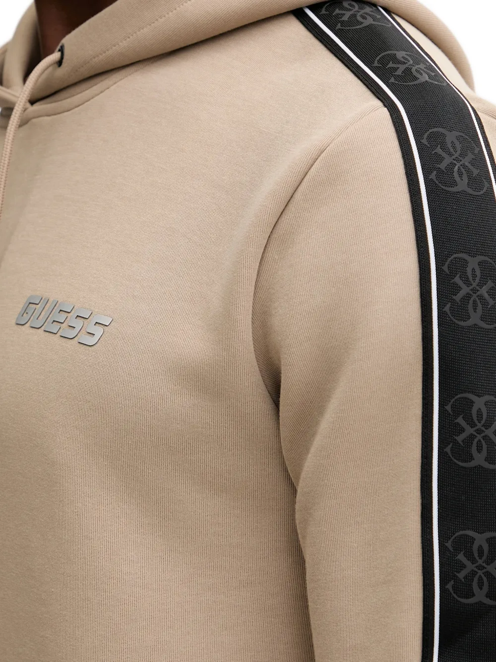 GUESS USA Hoodie met logoband Beige