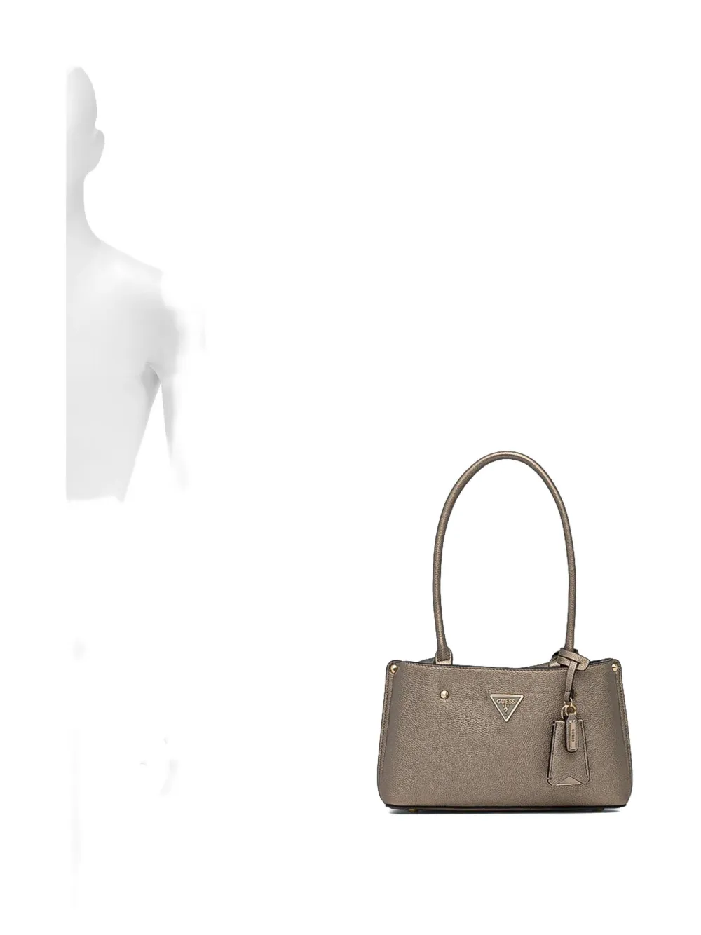 Guess Usa Meridian Triangle-logo Tote Bag In Gray