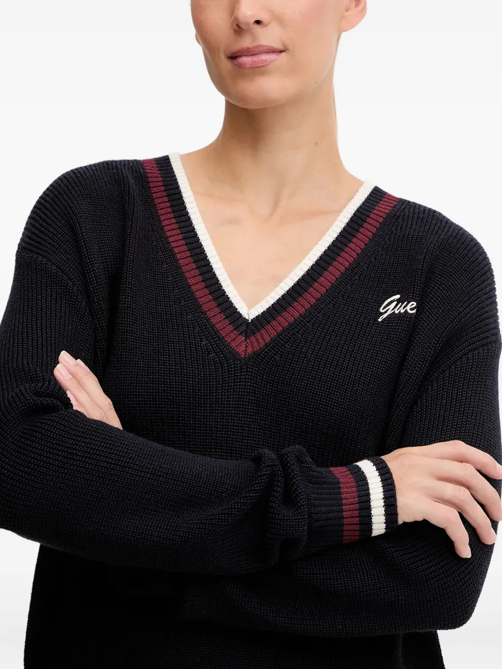 GUESS USA Trui met V-hals Zwart
