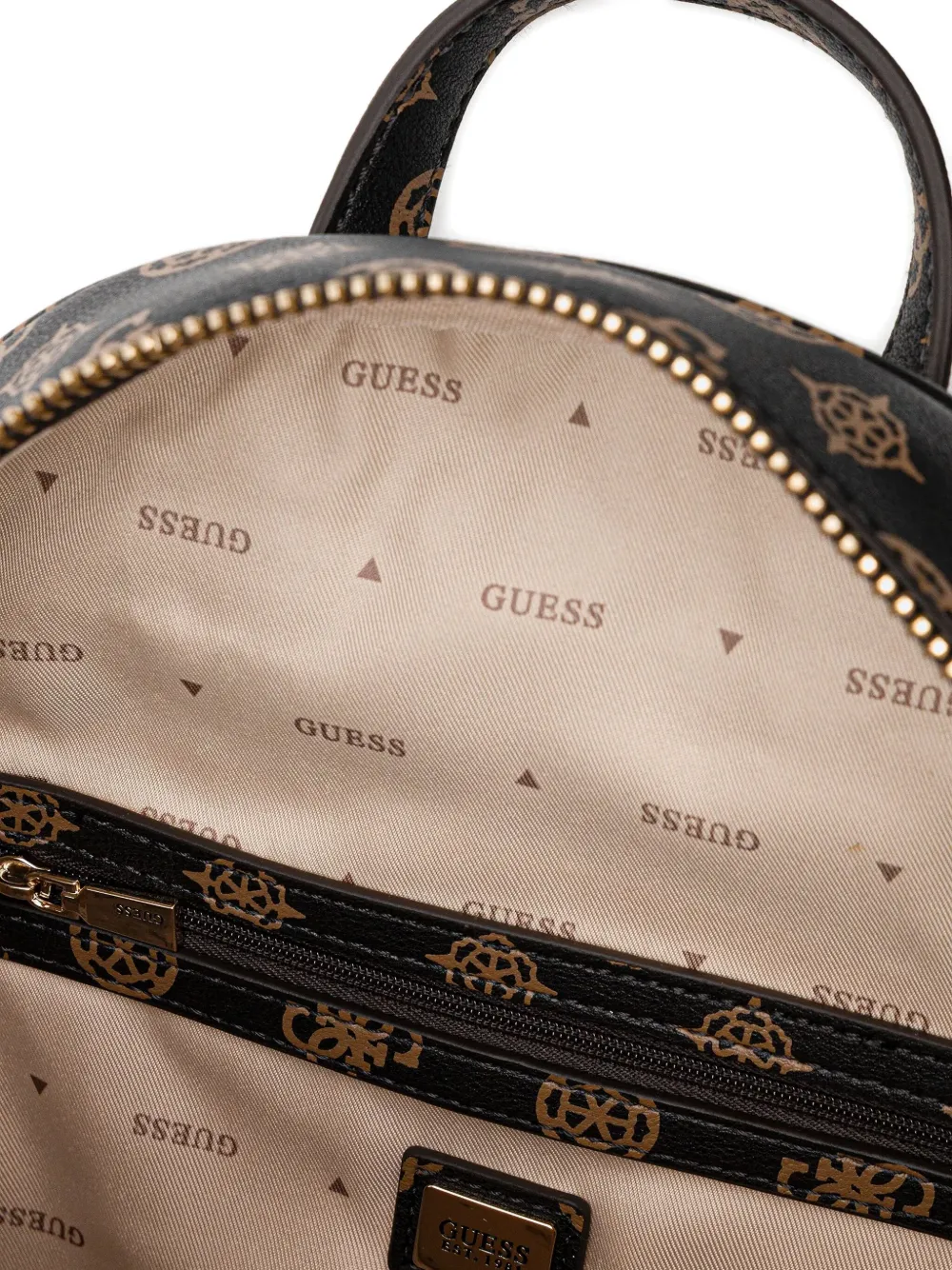 Guess Usa Monogram Zip Backpack In Black