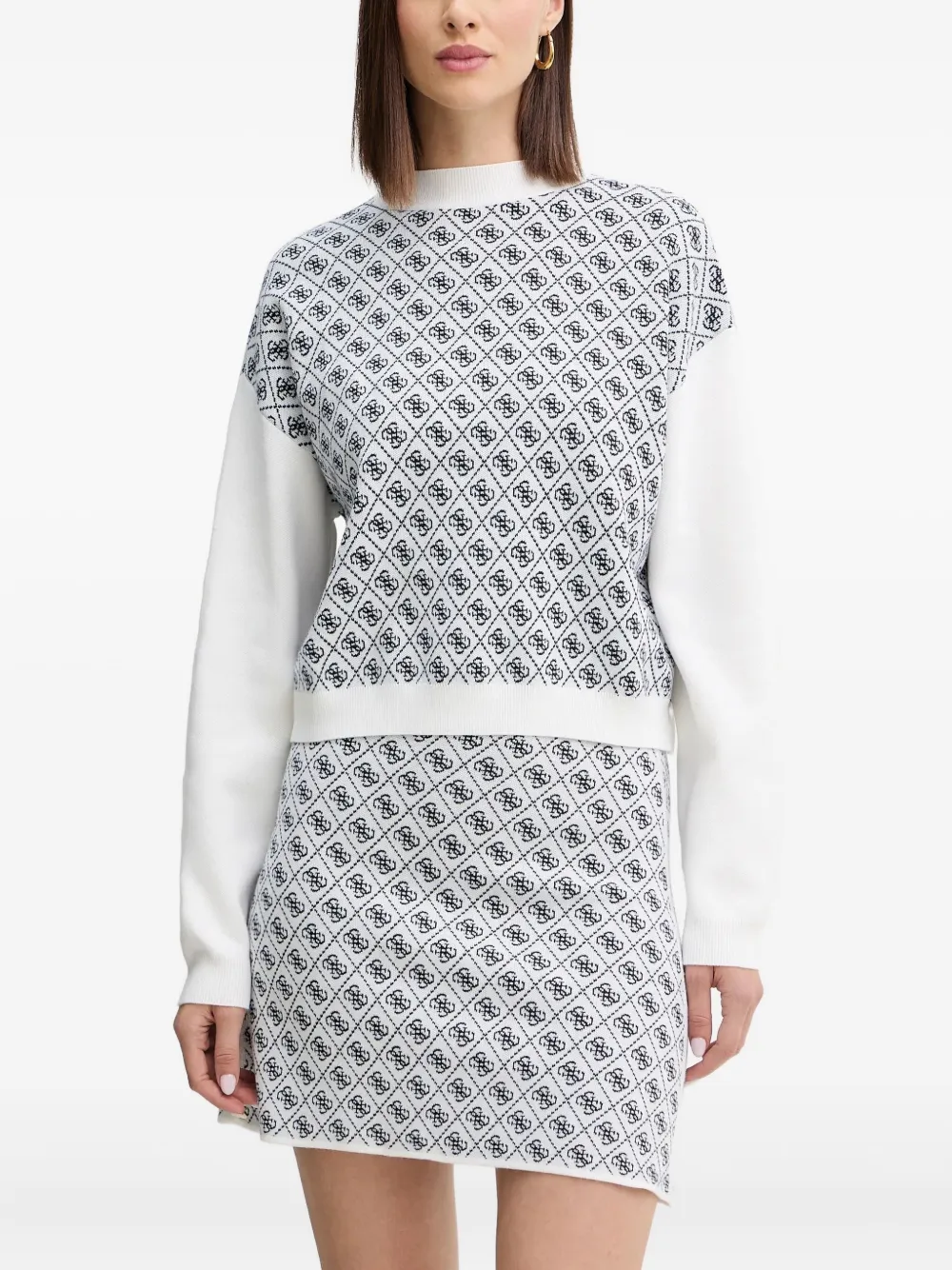 GUESS USA patterned long-sleeve sweater - ホワイト GUESS USA patterned long-sleeve sweater - ホワイト