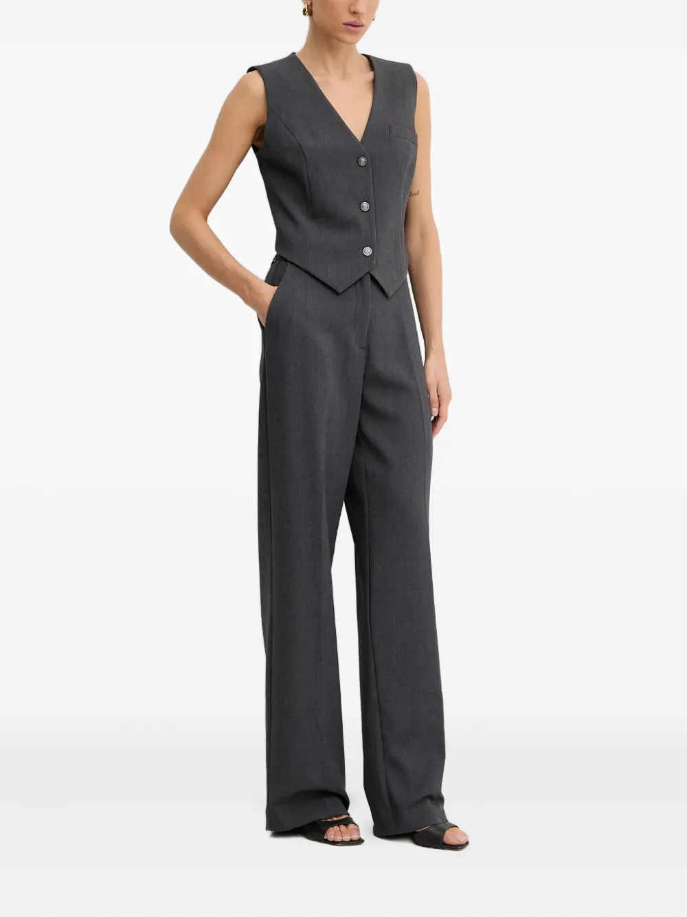 GUESS USA Broek met metalen plakkaat - Grijs