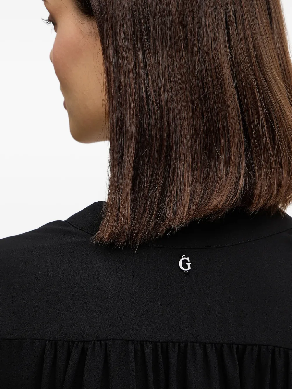 Guess Usa V-neck Tie Mini Dress In Black