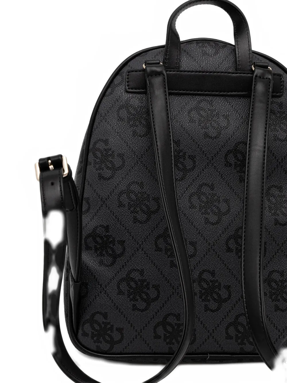 Guess Usa Erenia Logo-plaque Zip Backpack In Black