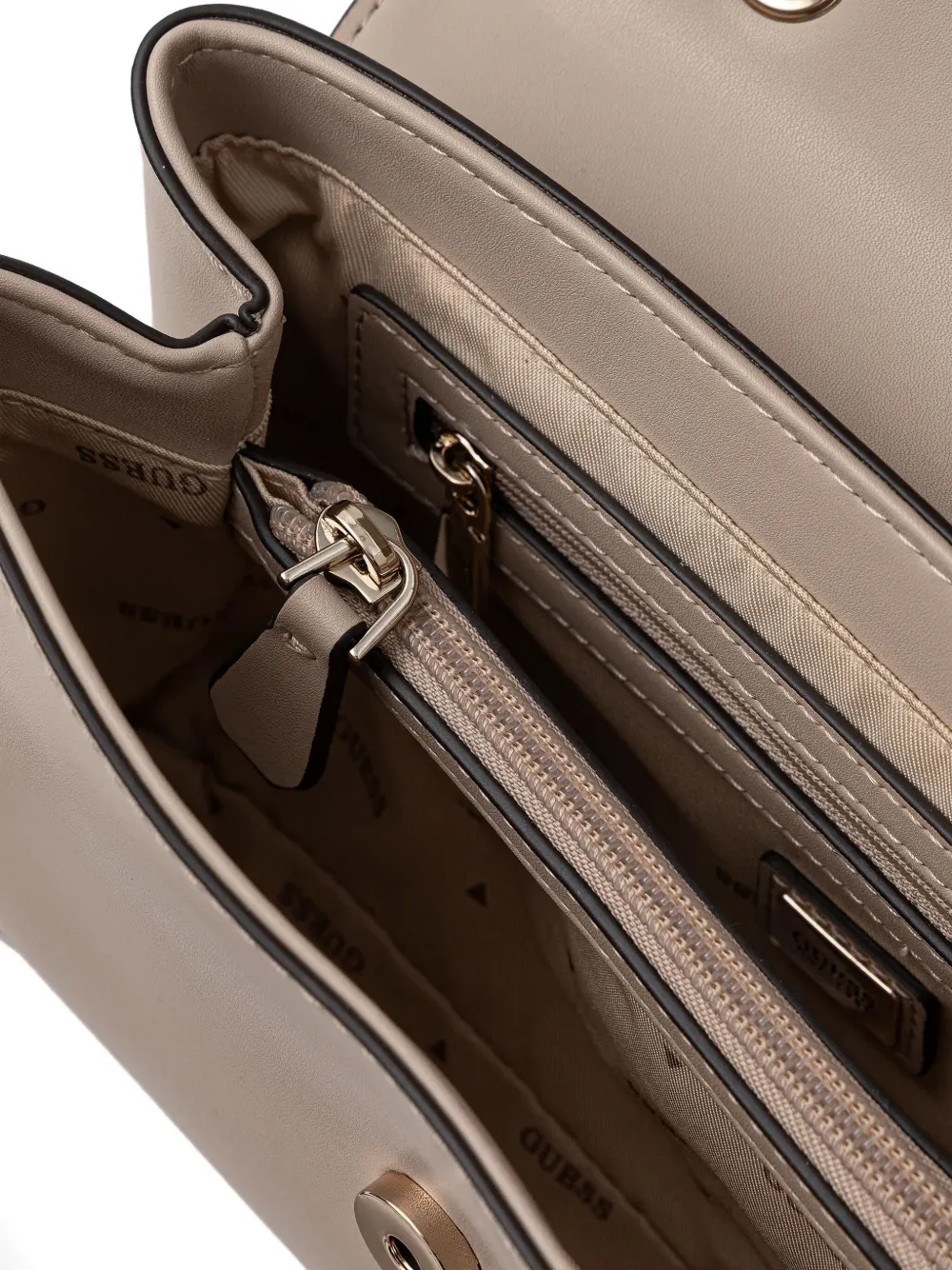 Guess Usa Logo-plaque Cross Body Bag In Neutral